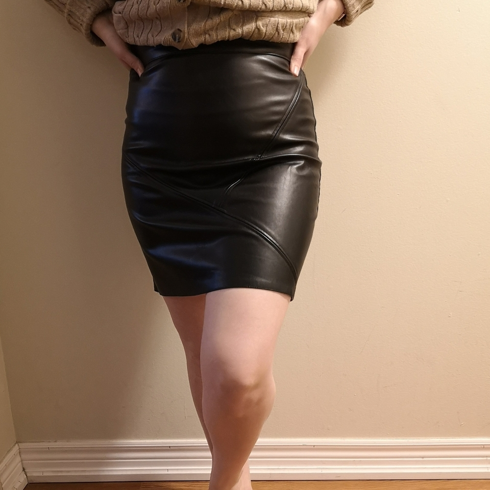 Faux leather skirt
